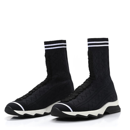 Fendi Stretch Knit Womens Sock Sneakers 36 Black 3 of 7
