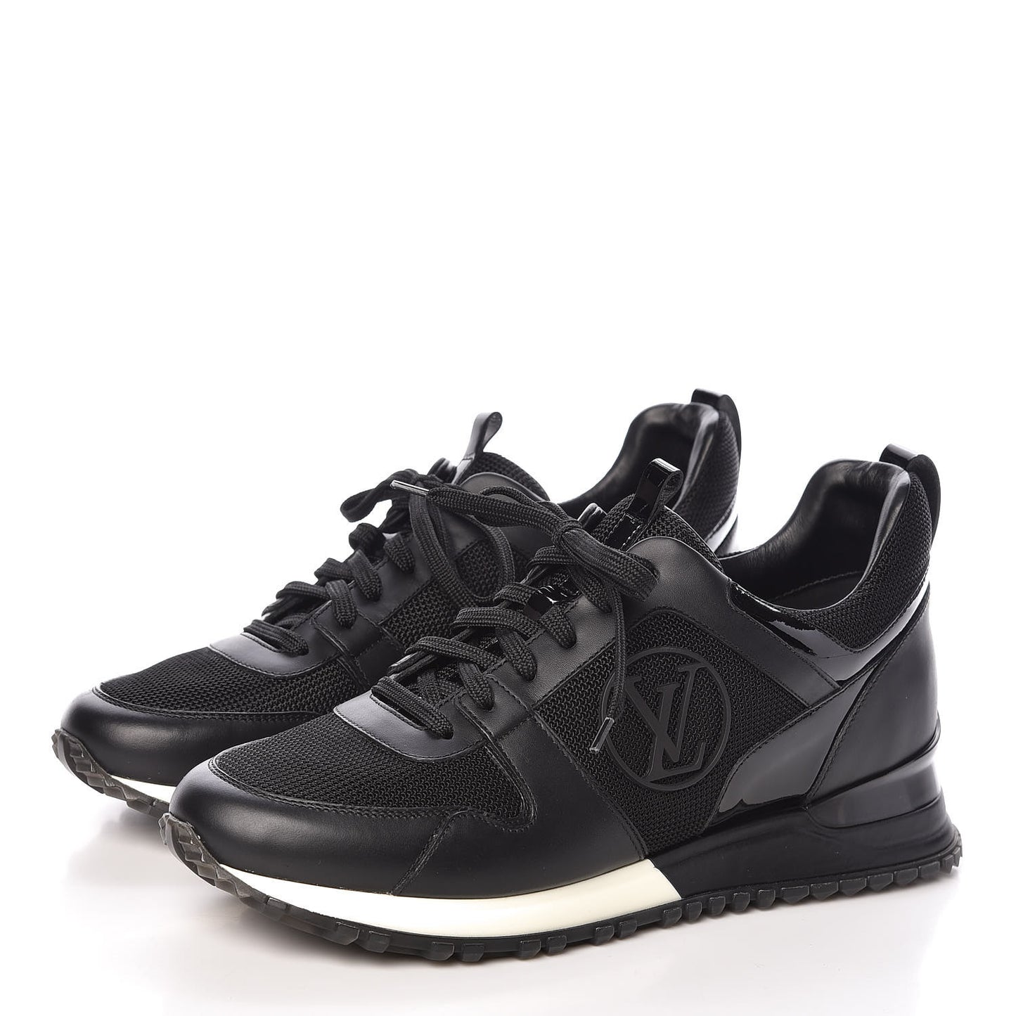 Calfskin Run Away Sneakers 38 Black