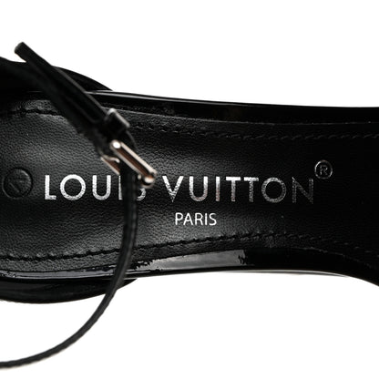 Louis Vuitton Patent Fame Platform Sandals 38 Black 7 of 9