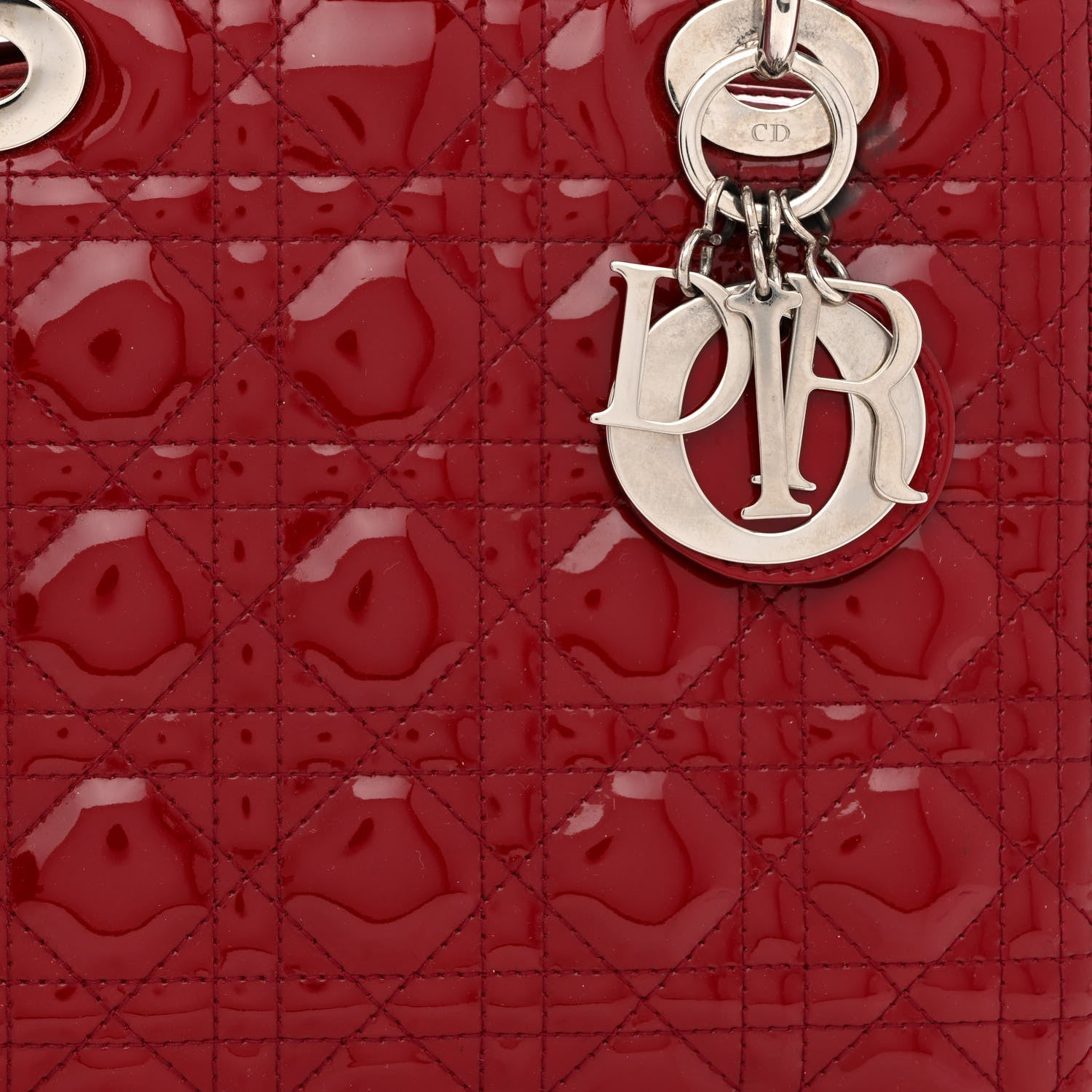 Christian Dior Patent Cannage Medium Lady Dior Red 8 of 13