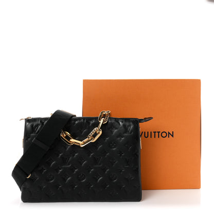 Louis Vuitton Lambskin Embossed Monogram Coussin MM Black 10 of 10