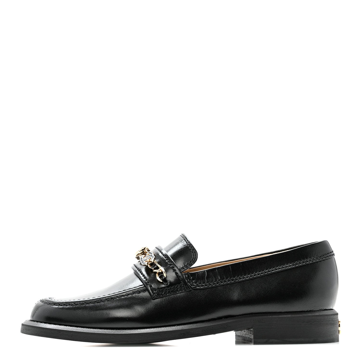 Chanel Calfskin Enamel Charms Mocassin Loafers 39 Black 1 of 11