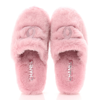 Chanel Shearling CC Flat Mules 37 Pink 2 of 19