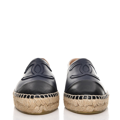 Chanel Lambskin CC Espadrilles 36 Navy Black 3 of 10