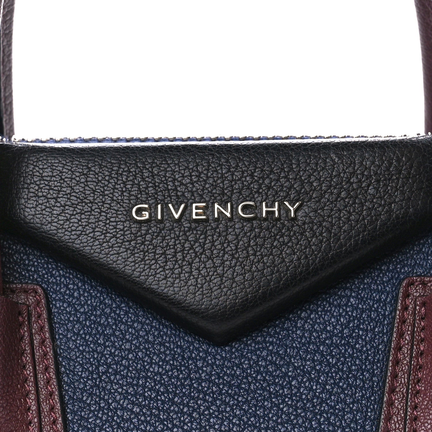 Givenchy Sugar Goatskin Mini Tri-Color Antigona Navy Burgundy Black 7 of 10