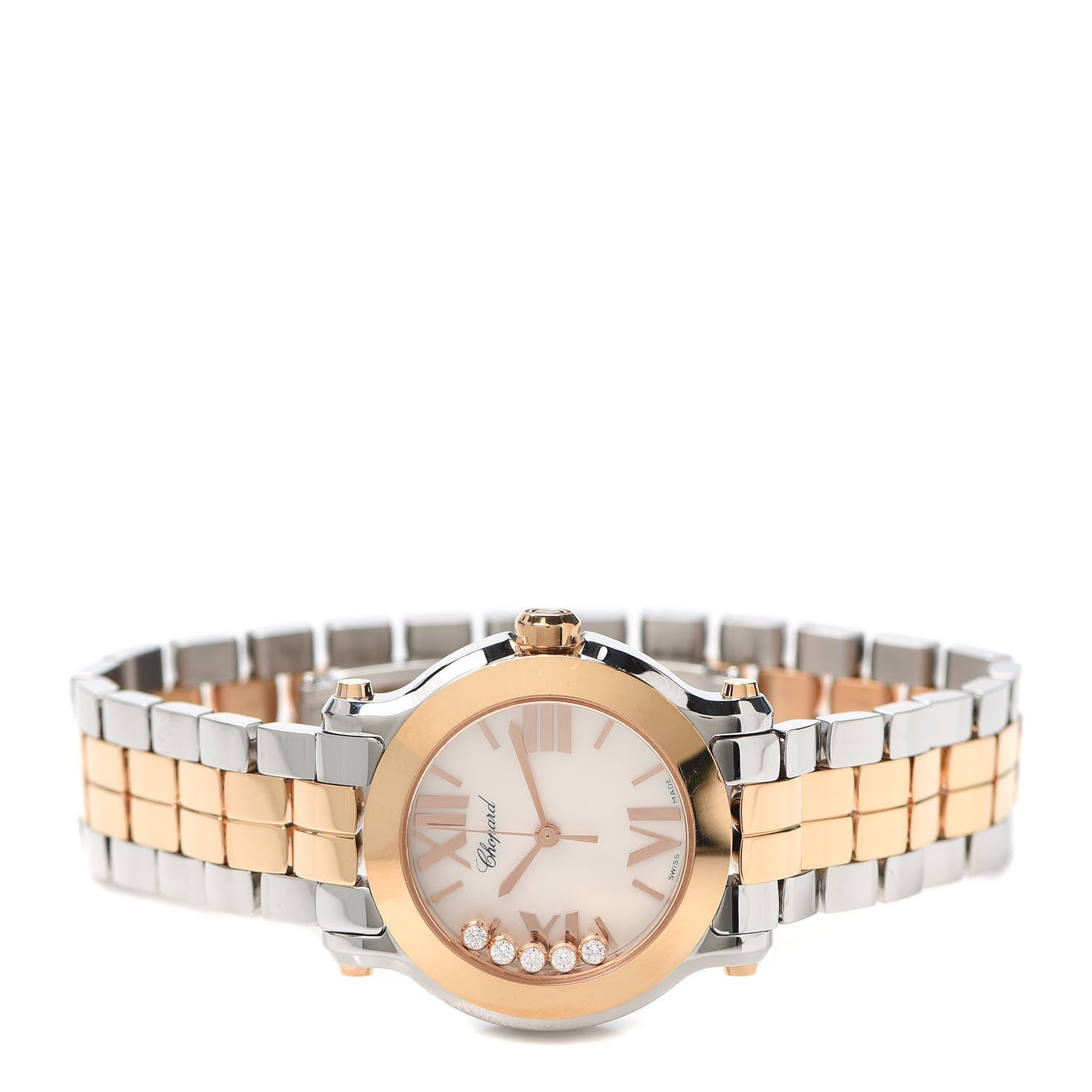 Chopard Stainless Steel 18K Rose Gold 5 Diamond 30mm Happy Sport Automatic Watch 2 of 6