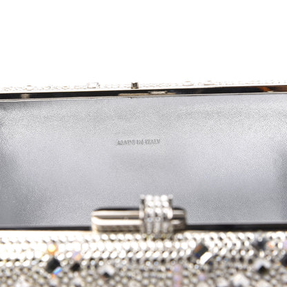 Judith Leiber Crystal Embellished Slim Slide Minaudiere Clutch Silver 9 of 12