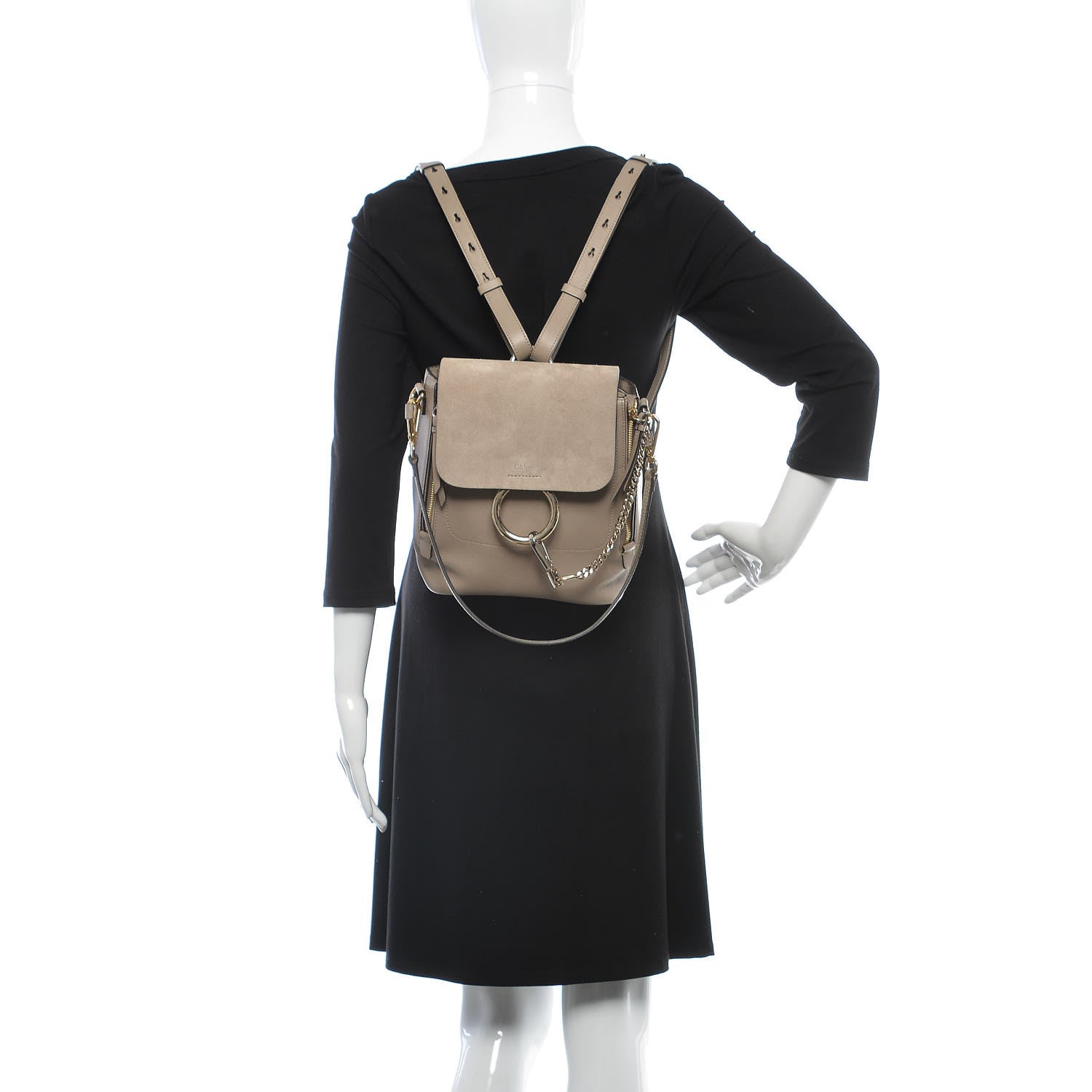 Chloe Suede Calfskin Small Faye Backpack Motty Grey 2 of 8