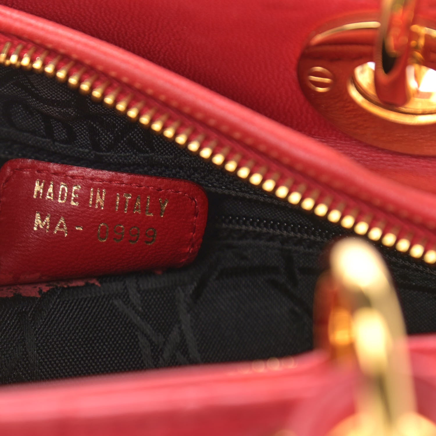 Christian Dior Lambskin Cannage Medium Lady Dior Red 7 of 14