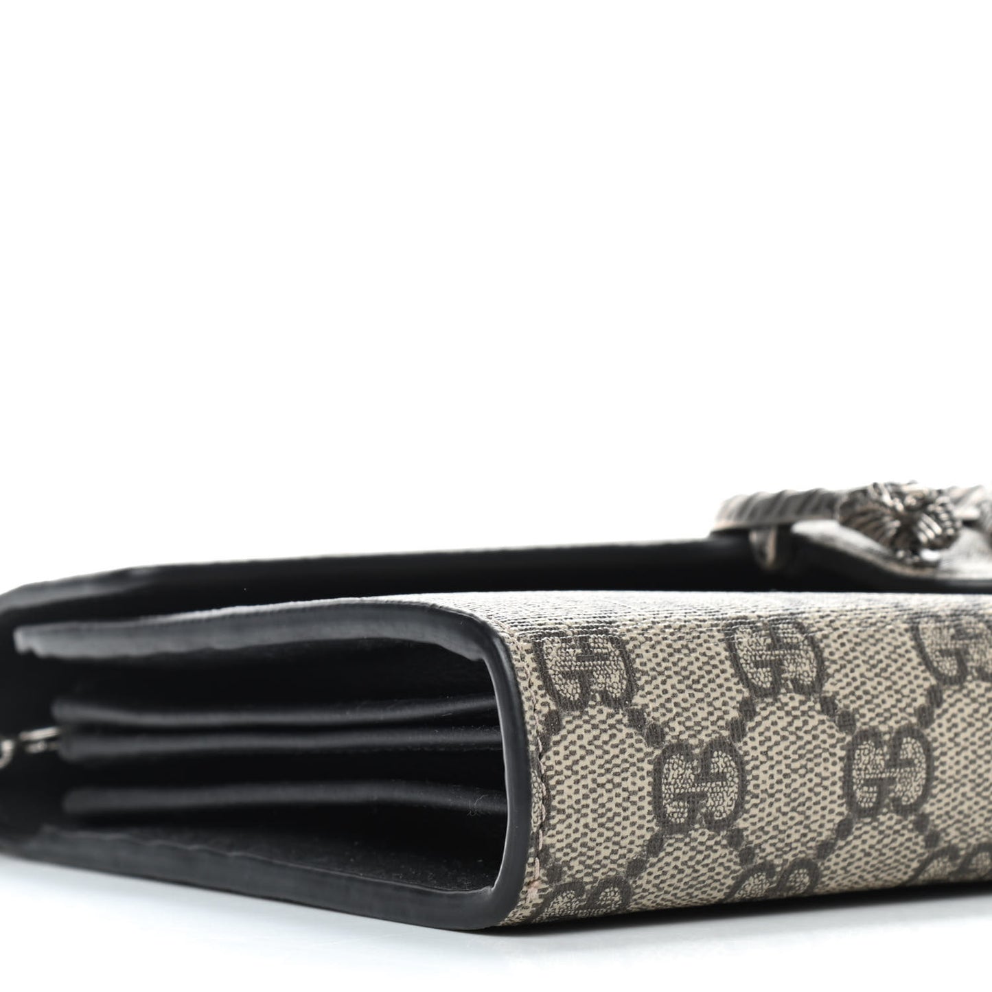 GG Supreme Monogram Mini Dionysus Chain Wallet Beige Black