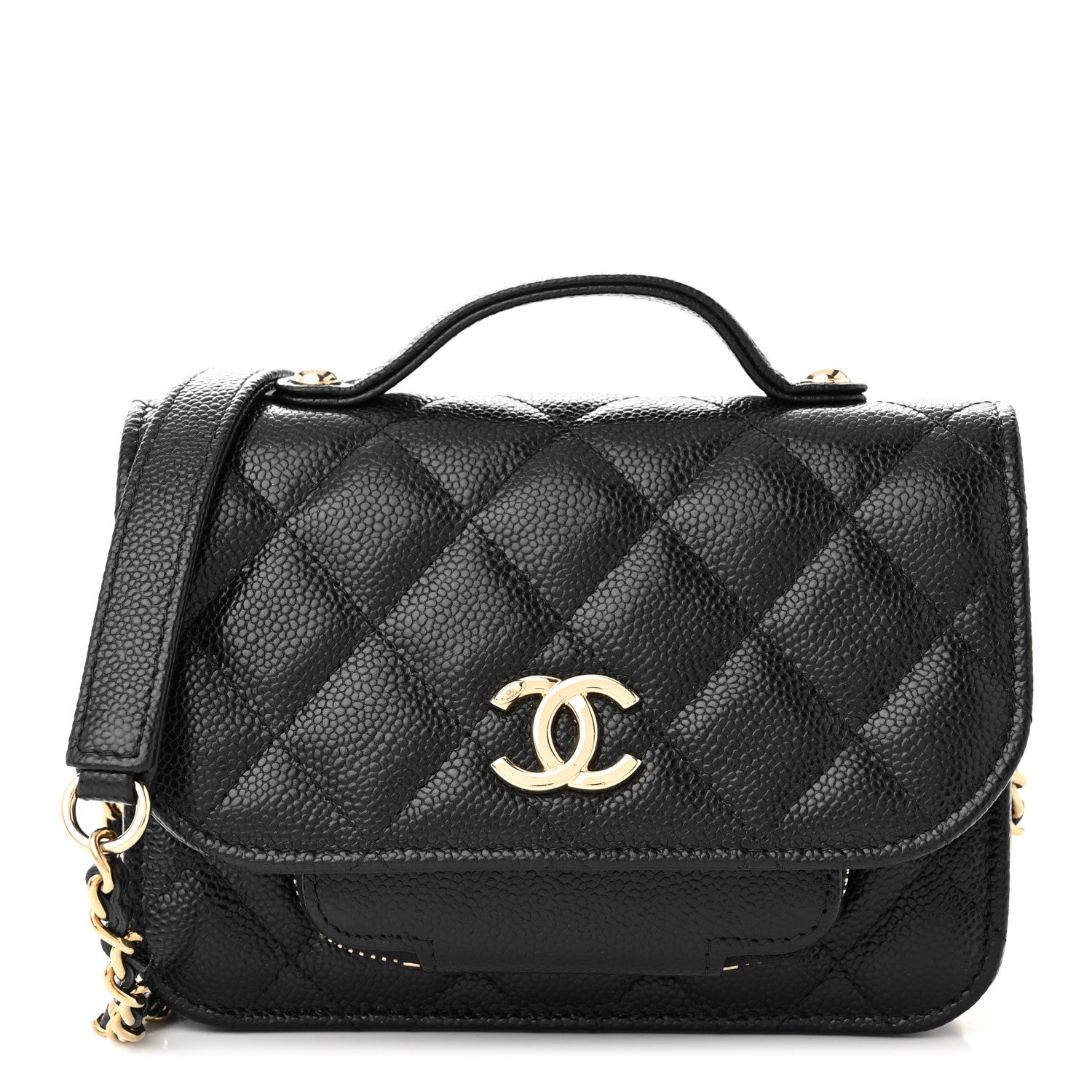 Chanel Caviar Quilted Business Affinity Clutch With Chain Black 1 of 11