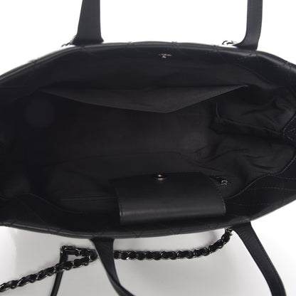 Chanel Calfskin Quilted Large Easy Shopping Tote Black 6 of 9