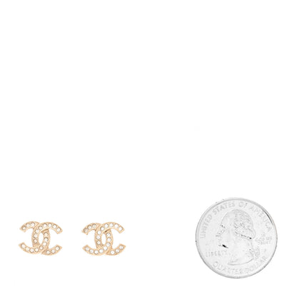 Chanel Crystal Mini Timeless CC Earrings Gold 2 of 5