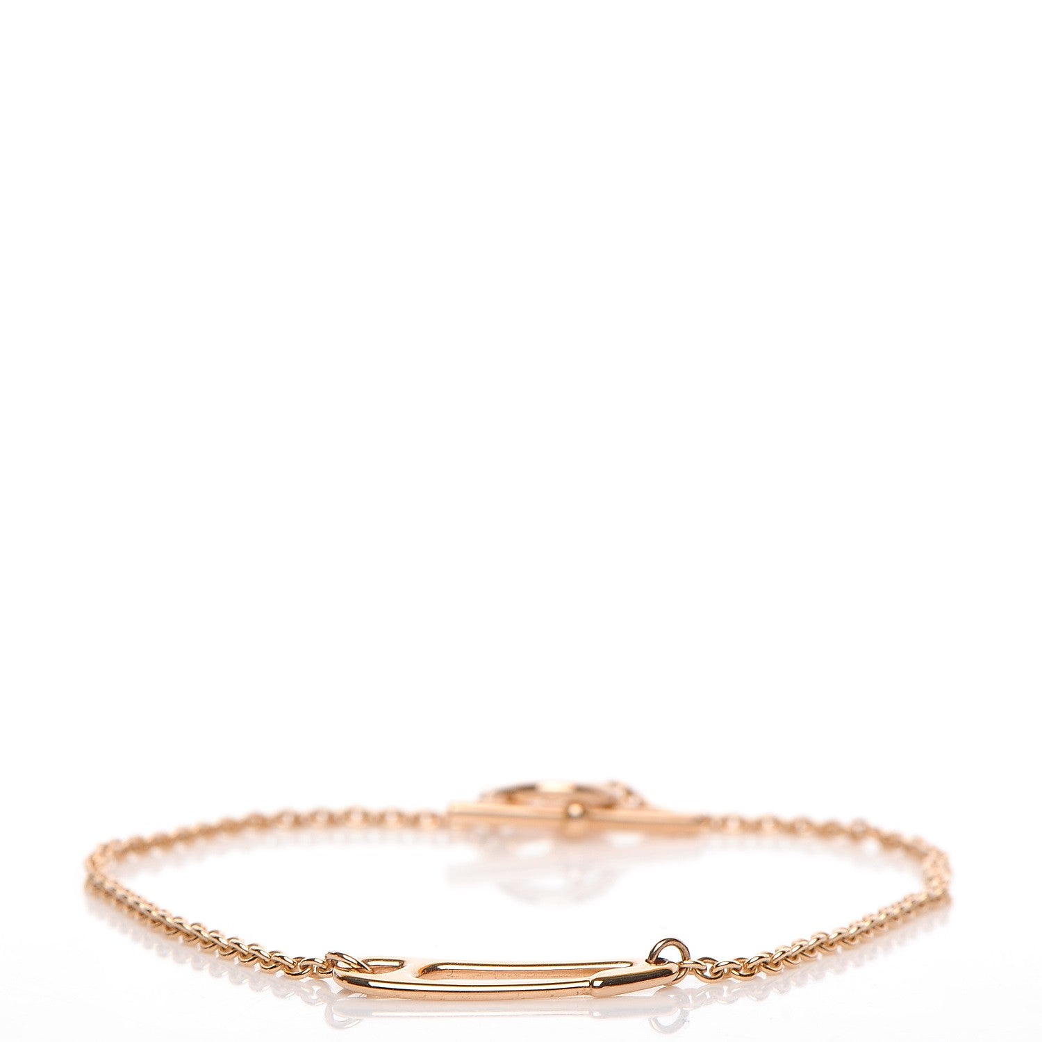 Hermes 18K Rose Gold Mini Chaine d'Ancre Punk Bracelet ST 1 of 7