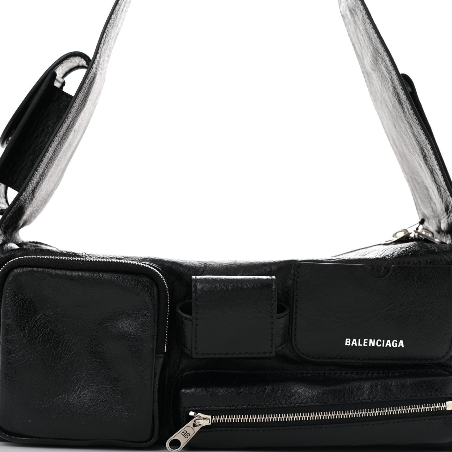 Agneau Arena Men's Superbusy Small Sling Zip Shoulder Bag Black