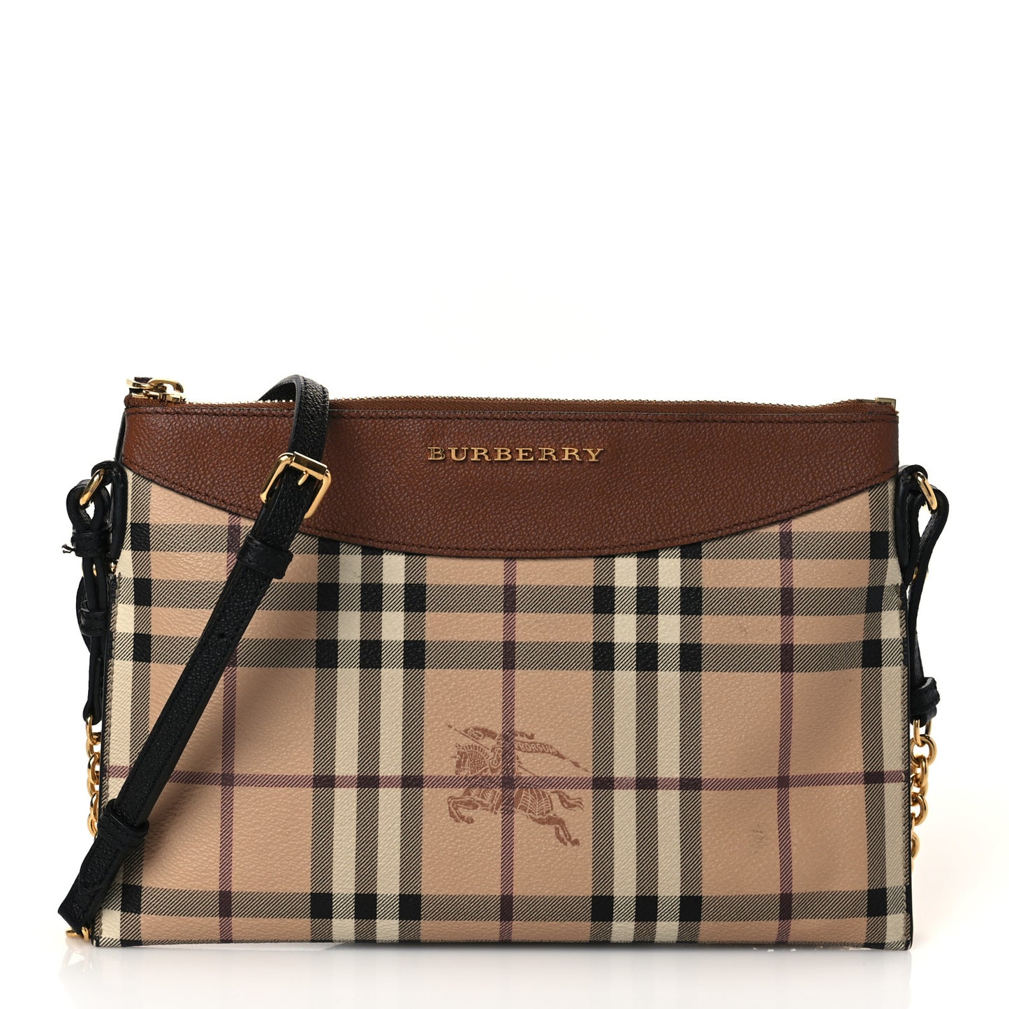 Haymarket Check Peyton Crossbody Clutch Bag Toffee