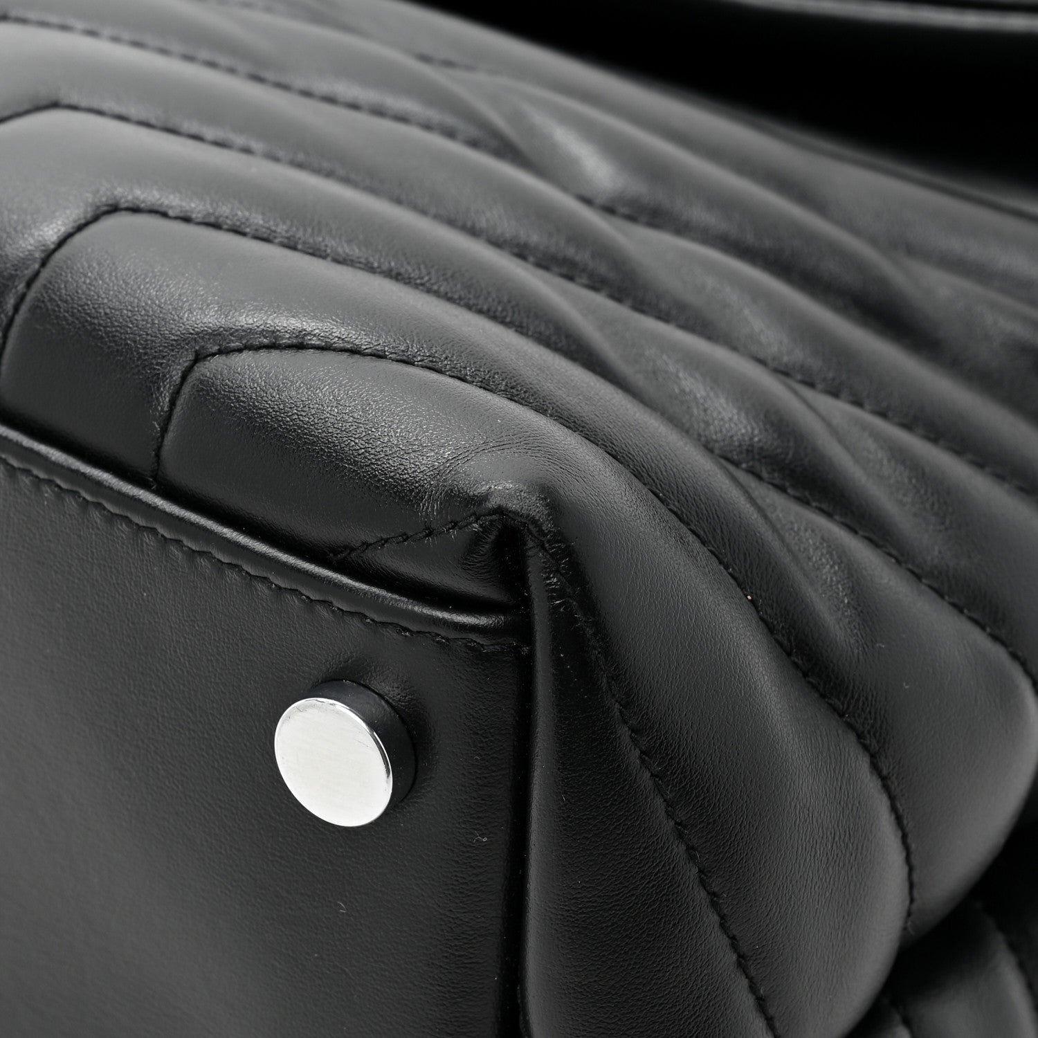 Saint Laurent Calfskin Y Quilted Monogram Large Loulou Chain Satchel Black 14 of 14