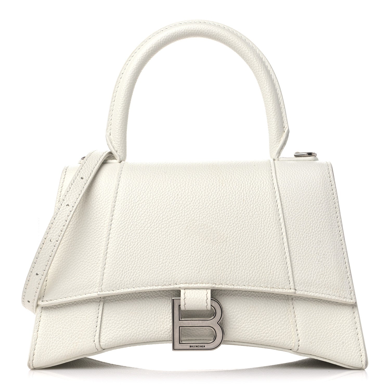 Balenciaga Grained Calfskin Small Hourglass Top Handle Bag White 1 of 15