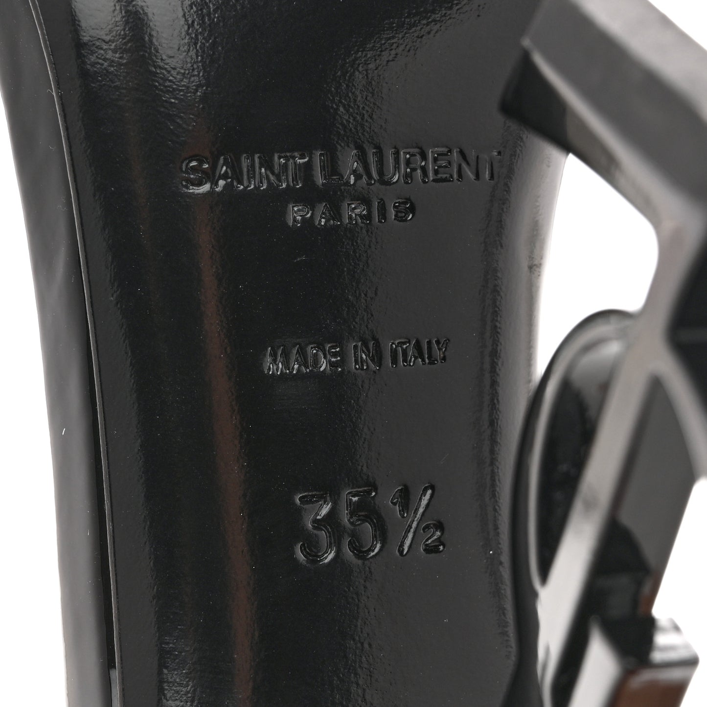 Patent Calfskin Opyum 110 Sandals 35.5 Black