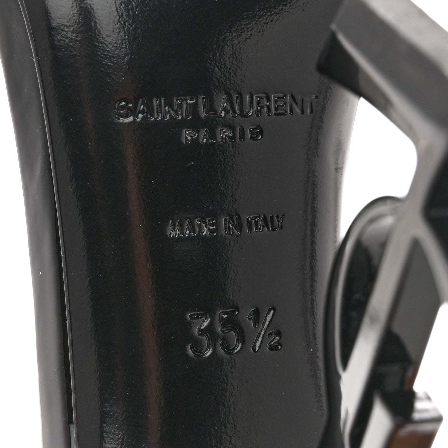 Saint Laurent Patent Calfskin Opyum 110 Sandals 35.5 Black 8 of 10