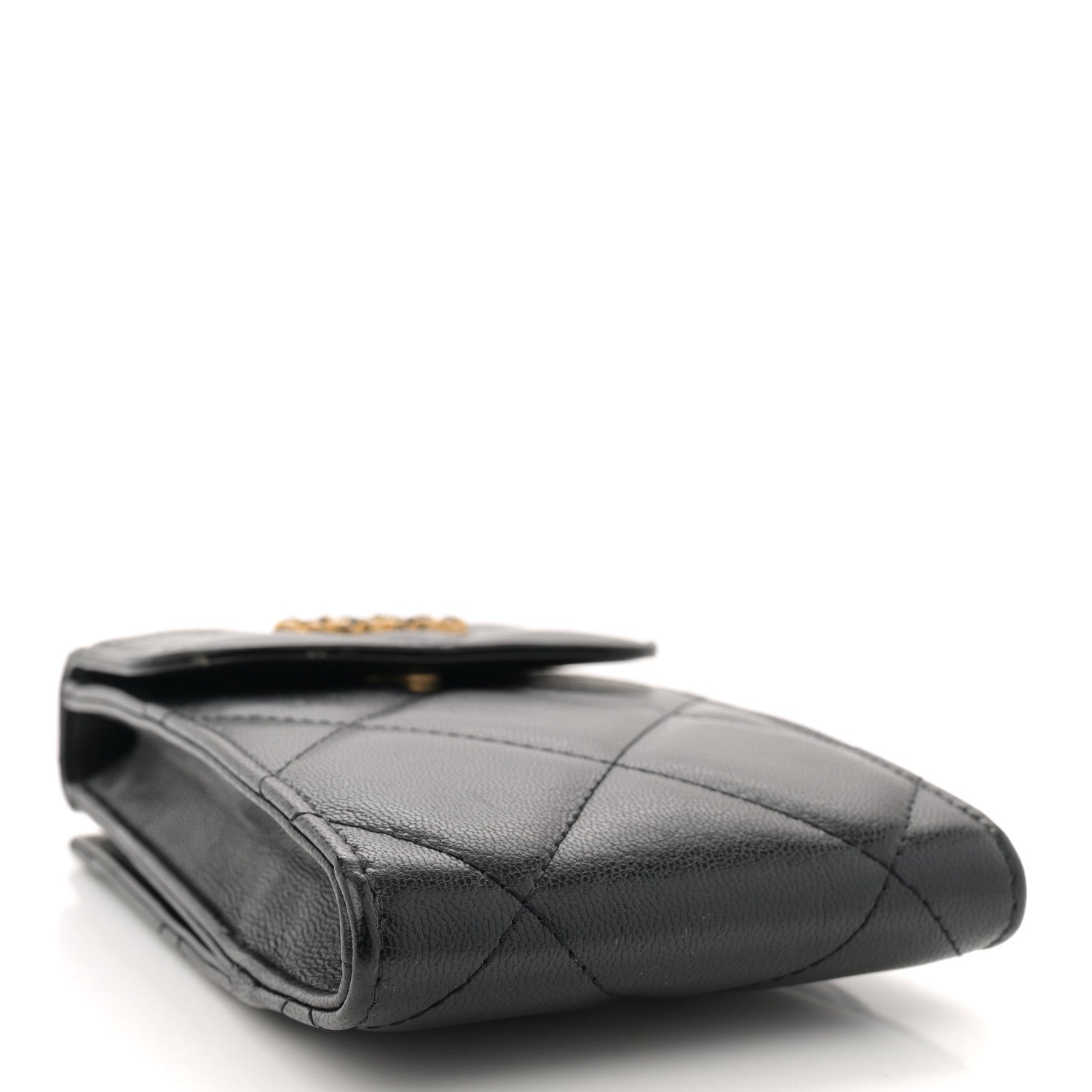 Chanel Lambskin Quilted Chanel 19 Phone Holder With Chain Black 4 of 10