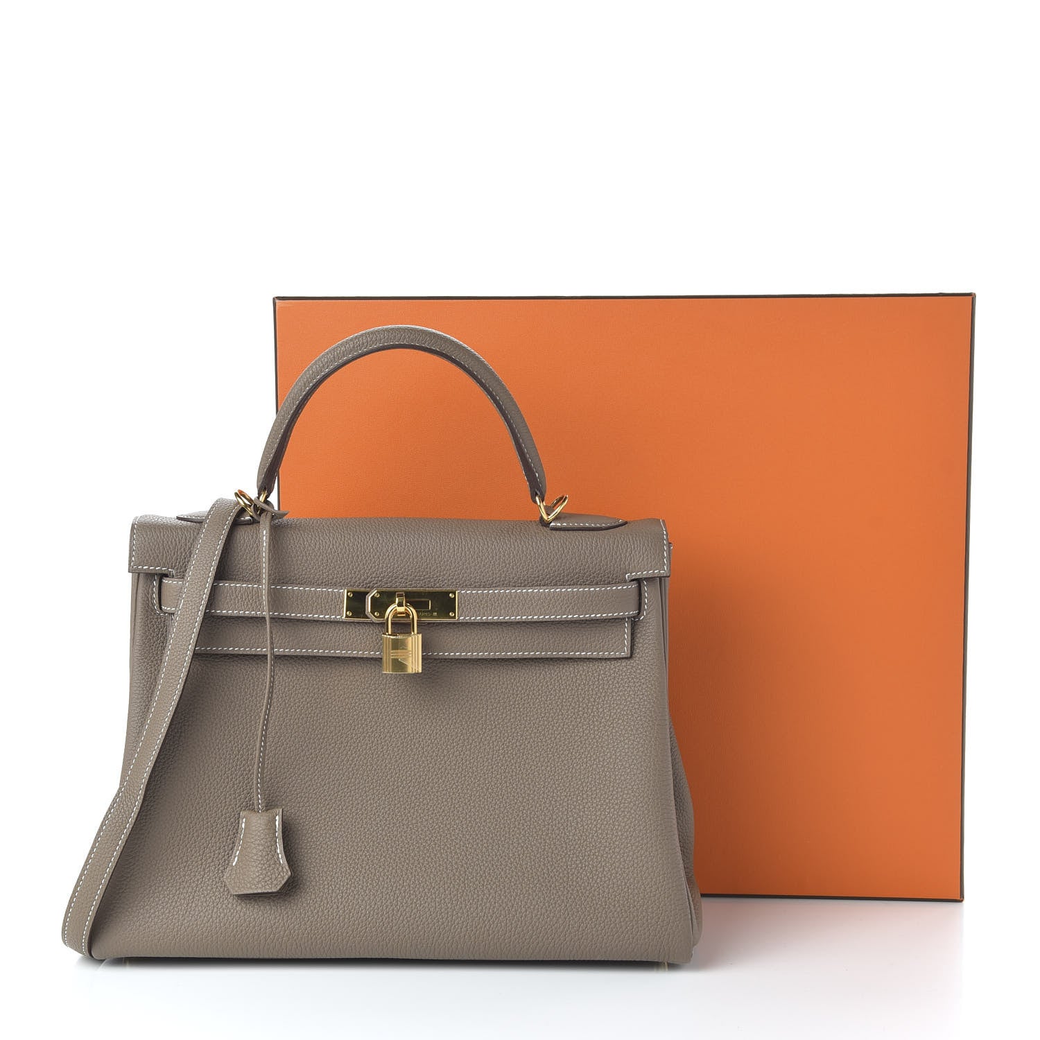 Hermes Togo Kelly Retourne 32 Etoupe 11 of 11