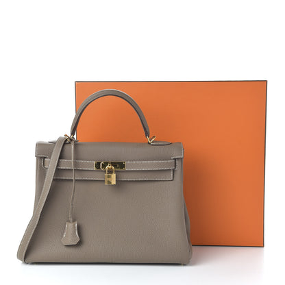 Hermes Togo Kelly Retourne 32 Etoupe 11 of 11