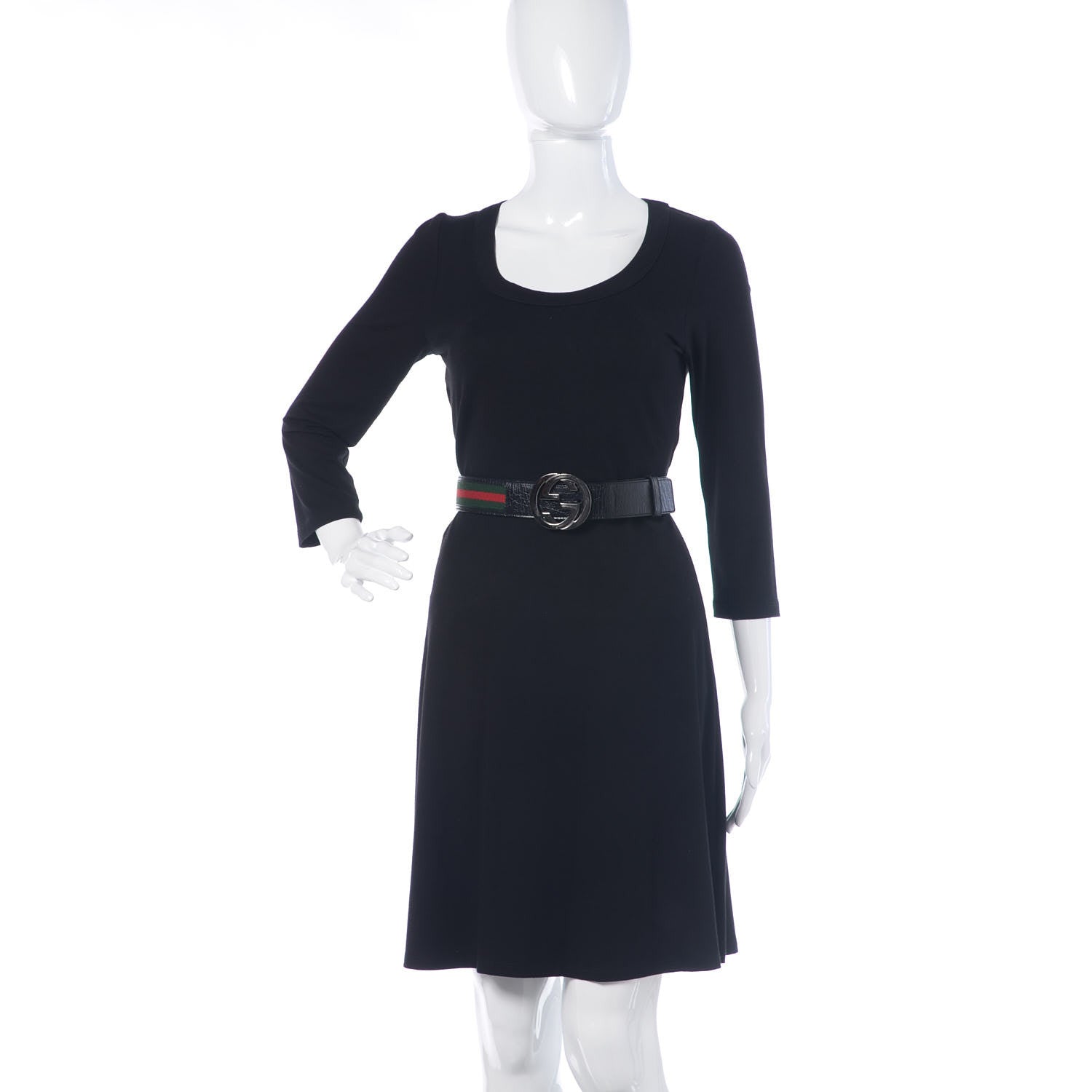 Gucci Calfskin Web Interlocking G Belt 100 40 Black 2 of 7