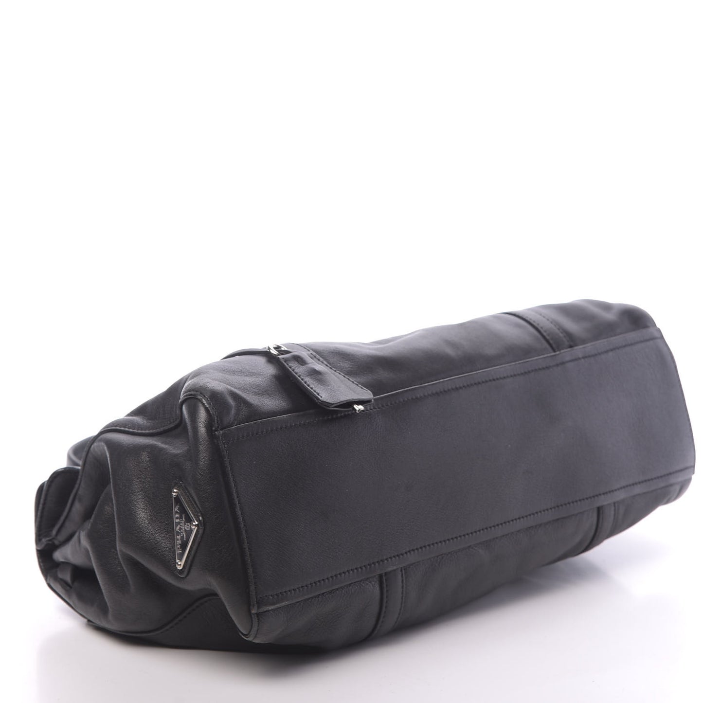Royal Calf Easy Foldover Pushlock Satchel Black