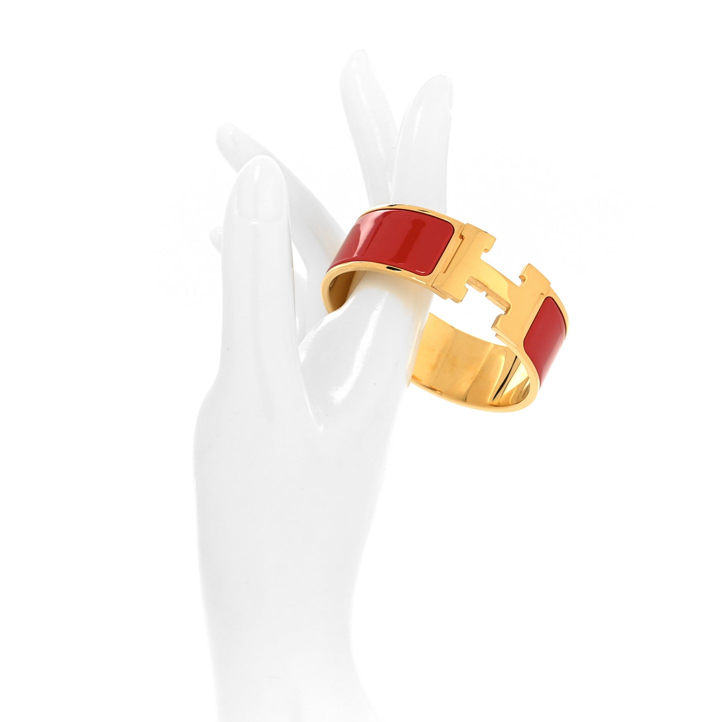Enamel Wide Clic Clac H Bracelet PM Red