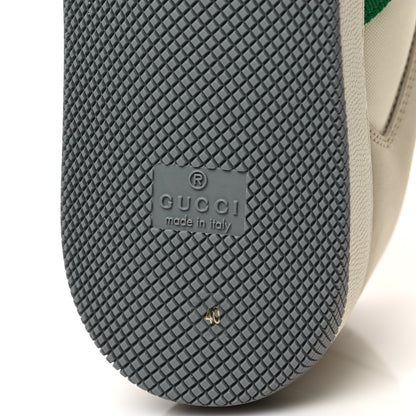Gucci Nylon Nubuck Web Womens Screener Sneakers 40 Mystic White Dusty Milk 10 of 11