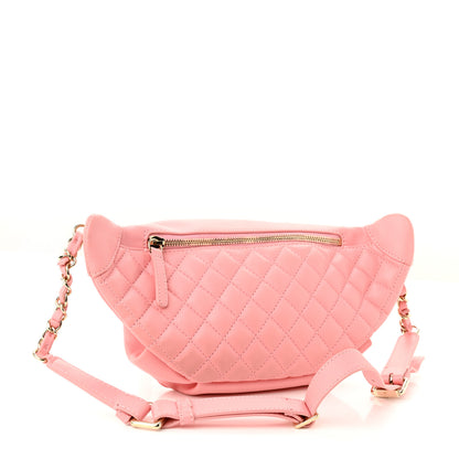 Chanel Lambskin Quilted Bi Waist Bag Fanny Pack Pink 3 of 10