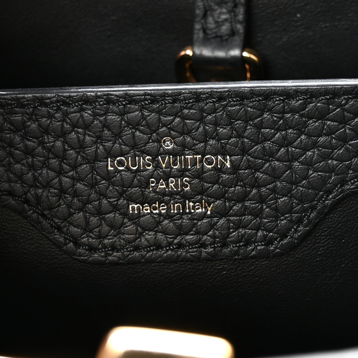 Louis Vuitton Taurillon Crafty Capucines MM Black 6 of 9