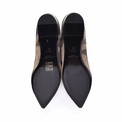Saint Laurent Suede Camouflage Print Paris 10 Decolete Ballerina Flats 36 Green 7 of 16