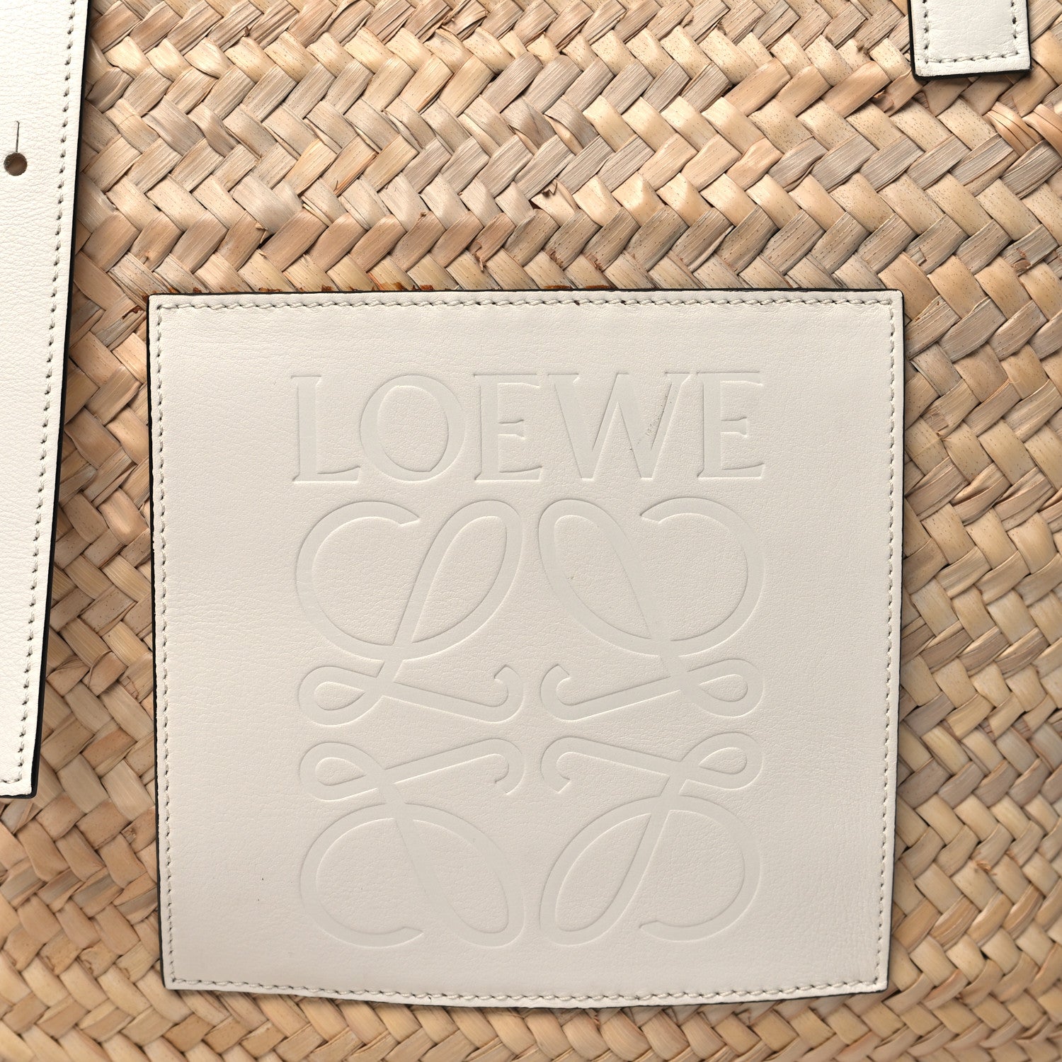 Loewe Raffia Large Basket Tote Bag White 7 of 10