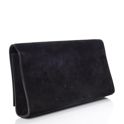 Saint Laurent Velvet Classic Monogram Cassandre Tassel Clutch Black 3 of 17
