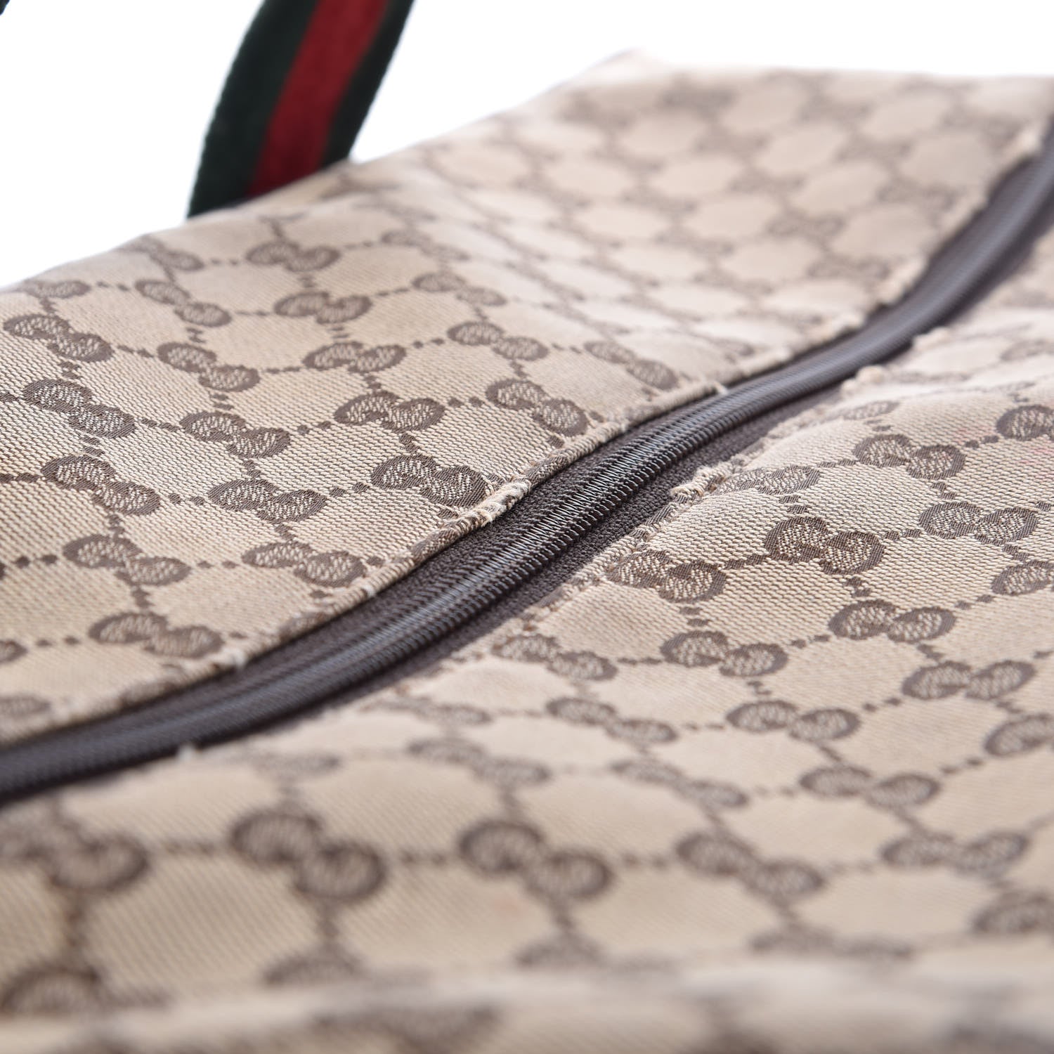 Gucci GG Monogram Web Large Collapsible Carry On Duffle Beige Brown 10 of 17