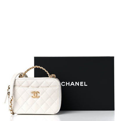Chanel Caviar Quilted Mini Pick Me Up Vanity Case White 14 of 14