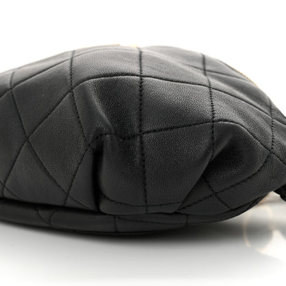 Chanel Lambskin Quilted Resin Bi-Color Waist Bag Fanny Pack Black 10 of 10