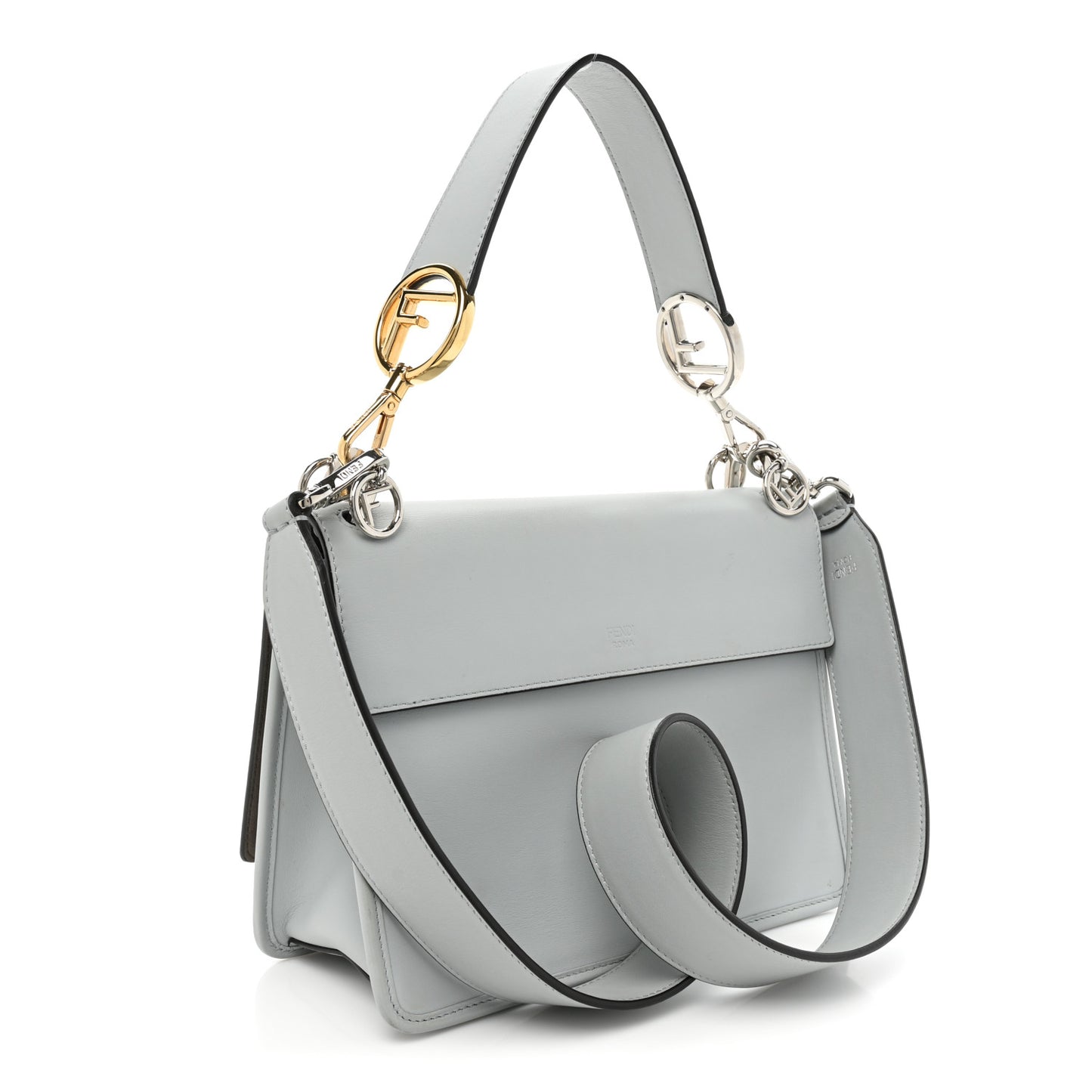 Vitello Century Opaco F is Fendi Kan I Shoulder Bag Grigio Perla