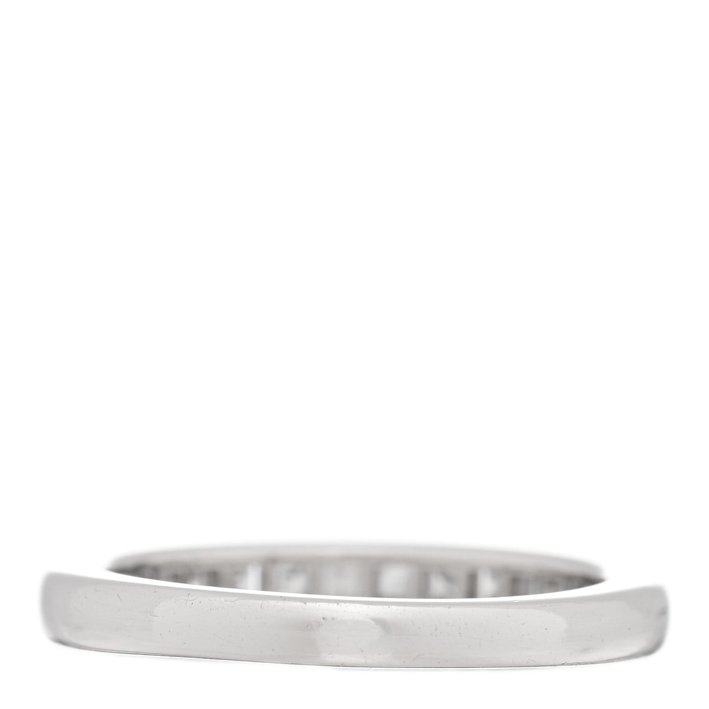 Platinum Diamond .39ctw Princess Cut Half Circle Eternity Band Ring 45 3.25