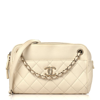 Chanel Caviar Quilted Small In & Out Camera Case White 1 of 10