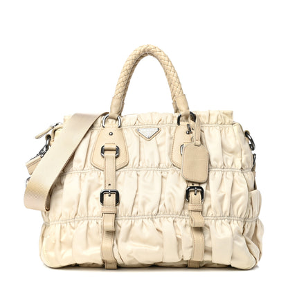 Prada Tessuto Nylon Gaufre Dressy Tote Sabbia 1 of 9