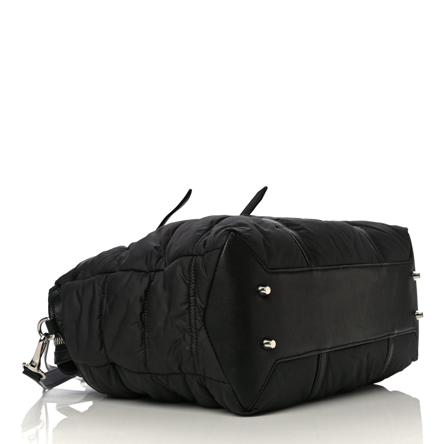Nylon House Check Quilted Abbey Diaper Bag Black