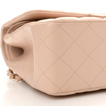 Chanel Caviar Quilted Jumbo Double Flap Light Beige 9 of 12