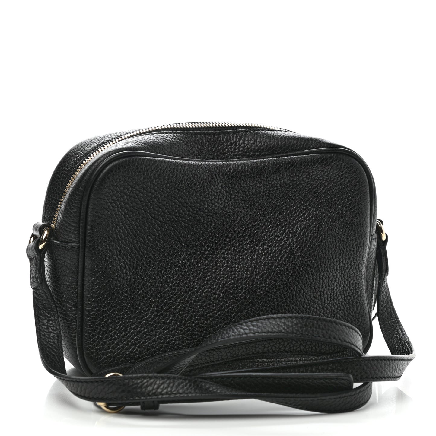Pebbled Calfskin Small Soho Disco Bag Black