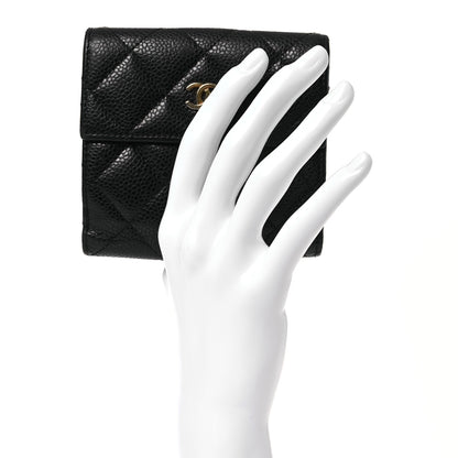 Chanel Caviar Quilted Compact French Flap Wallet Black 2 of 15