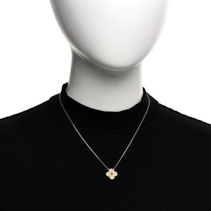 Van Cleef & Arpels 18K Yellow Gold Diamond Vintage Alhambra Pendant Necklace 2 of 4