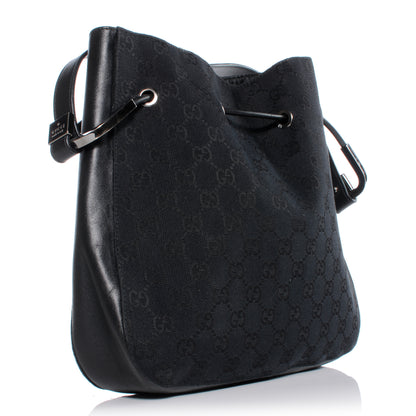 Gucci Monogram Small Drawstring Shoulder Bag Black 3 of 8
