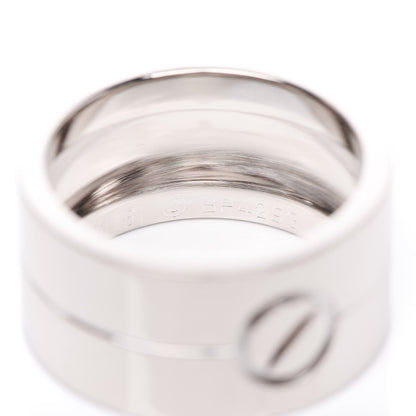 Cartier 18K White Gold 12mm Wide LOVE Ring 61 9.5 5 of 6